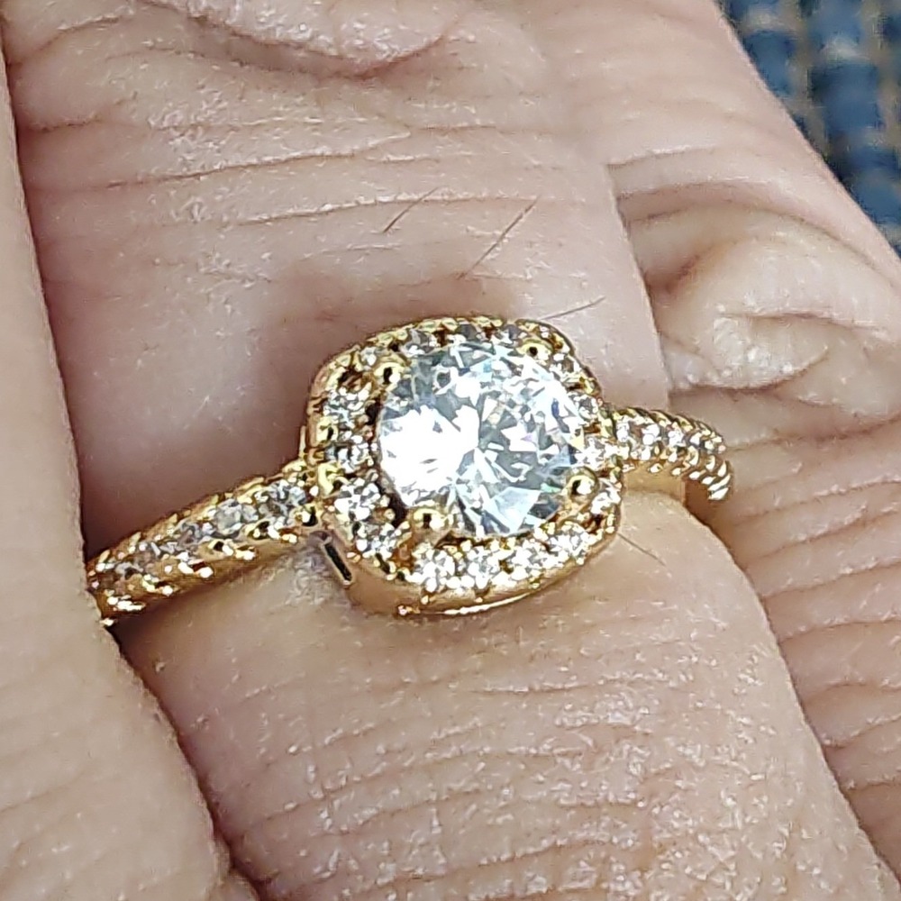 Sweet and Petite Halo Ring Moissanite 0.5ct Round
